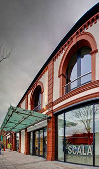Prestatyn's new Scala Cinema and Arts Centre, construction began during February 2007 and the building re-opened to the public on February 13th, 2009. (Photo courtesy of ScalaPrestatyn.co.uk)